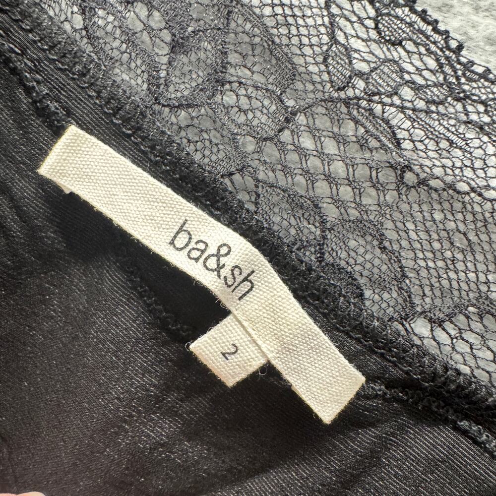ba&sh Viera Camisole Top Black Velvet Silk Lace Cami Tank Womens US 6 INT M - Picture 3 of 11